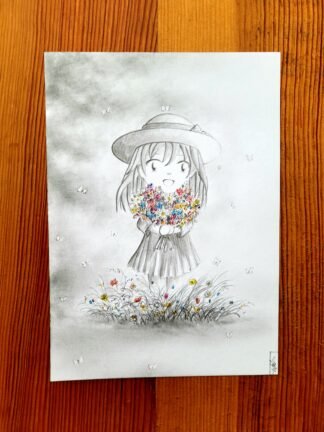 Offrir un cœur -dessin original-
